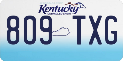 KY license plate 809TXG