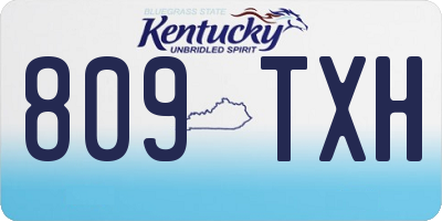 KY license plate 809TXH