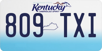KY license plate 809TXI