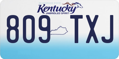 KY license plate 809TXJ