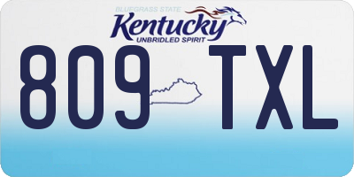KY license plate 809TXL