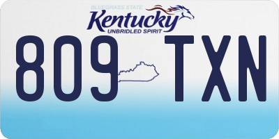 KY license plate 809TXN