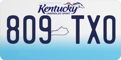 KY license plate 809TXO