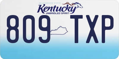 KY license plate 809TXP