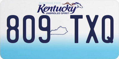 KY license plate 809TXQ