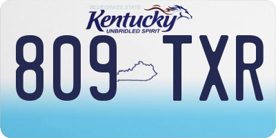 KY license plate 809TXR