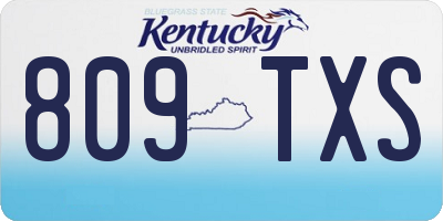 KY license plate 809TXS