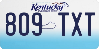 KY license plate 809TXT