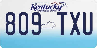 KY license plate 809TXU