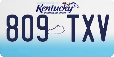 KY license plate 809TXV