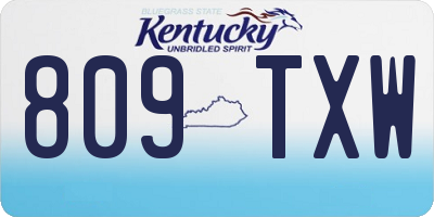 KY license plate 809TXW