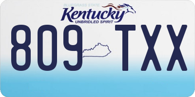 KY license plate 809TXX