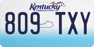 KY license plate 809TXY