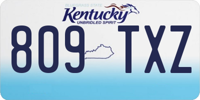 KY license plate 809TXZ