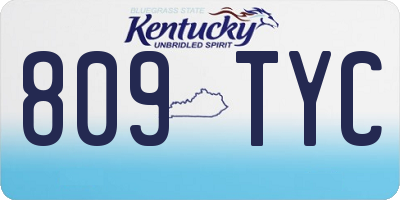 KY license plate 809TYC