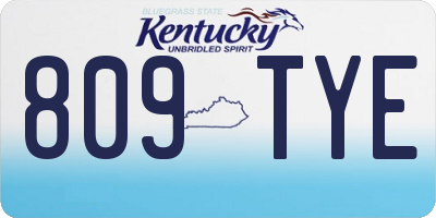 KY license plate 809TYE