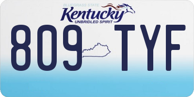 KY license plate 809TYF