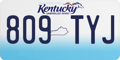 KY license plate 809TYJ