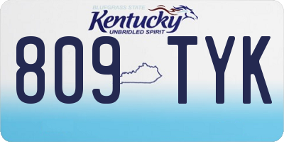 KY license plate 809TYK