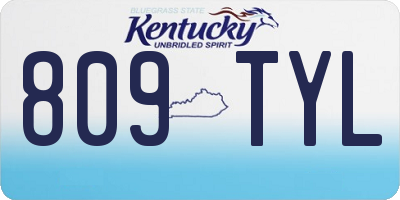 KY license plate 809TYL