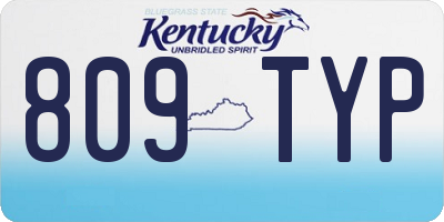 KY license plate 809TYP