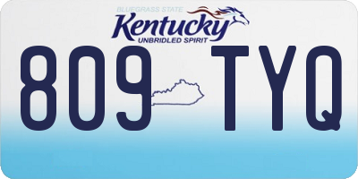 KY license plate 809TYQ