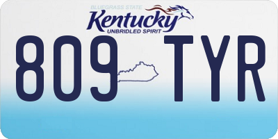 KY license plate 809TYR