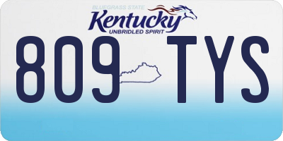 KY license plate 809TYS