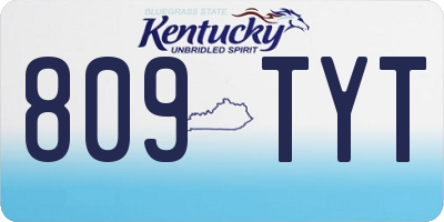 KY license plate 809TYT