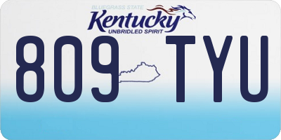 KY license plate 809TYU