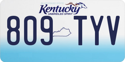 KY license plate 809TYV