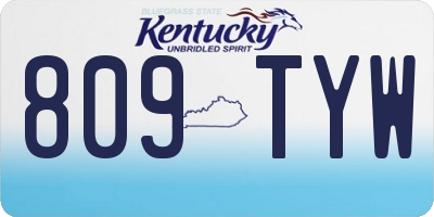 KY license plate 809TYW