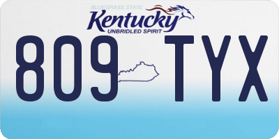 KY license plate 809TYX