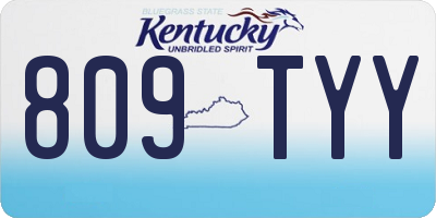 KY license plate 809TYY