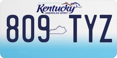 KY license plate 809TYZ