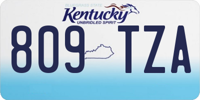 KY license plate 809TZA