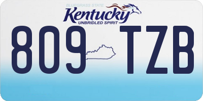 KY license plate 809TZB