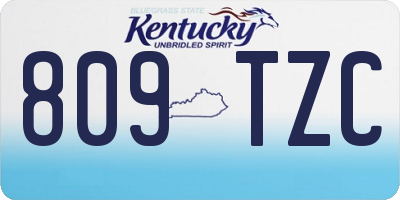 KY license plate 809TZC