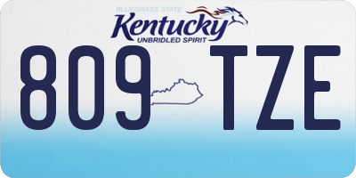 KY license plate 809TZE