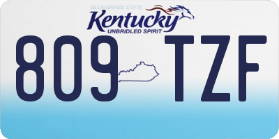 KY license plate 809TZF