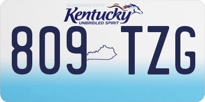 KY license plate 809TZG