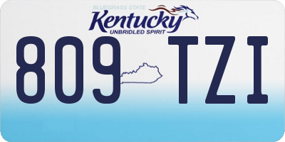 KY license plate 809TZI