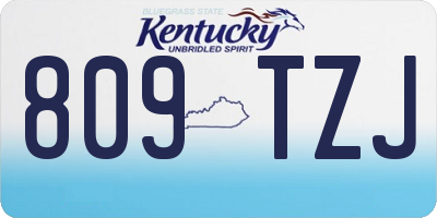 KY license plate 809TZJ