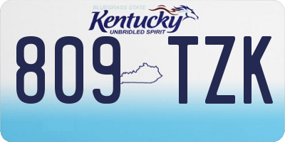 KY license plate 809TZK
