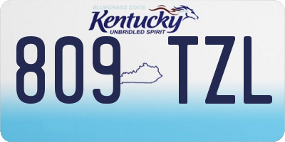 KY license plate 809TZL