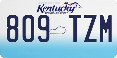 KY license plate 809TZM
