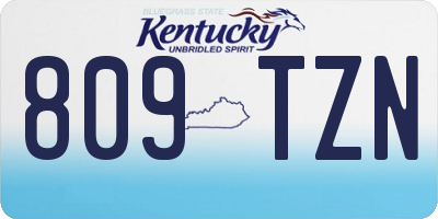 KY license plate 809TZN