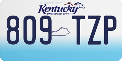 KY license plate 809TZP