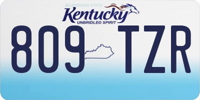 KY license plate 809TZR