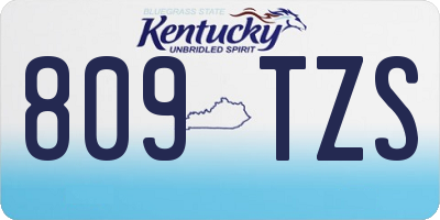 KY license plate 809TZS